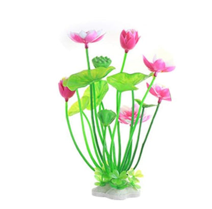 Pink Artificial Water Plants, Artificial Lotus Fish Tank Ornament Aquarium Aquatics Grass Flower Simulation Wedding Favors Plastic Plastic Plants for Party Fish and Aquatic Pets Aquarium Décor