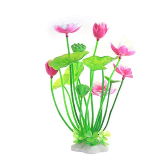 Pink Artificial Water Plants, Artificial Lotus Fish Tank Ornament Aquarium Aquatics Grass Flower Simulation Wedding Favors Plastic Plastic Plants for Party Fish and Aquatic Pets Aquarium Décor