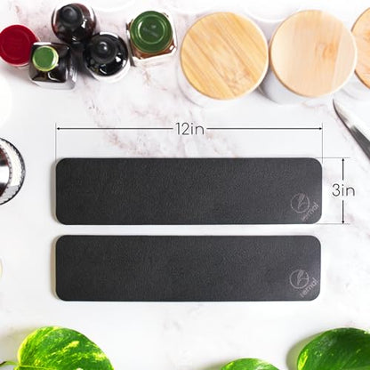 DripGuards Absorbent Counter Mat 2-Pack | Waterproof, Quick-Dry Coffee Bar Mat for Kitchen, Sink & Drink Station | Non-Slip, Spill-Proof Protector for Water, Oil & Syrup [3 x12in].