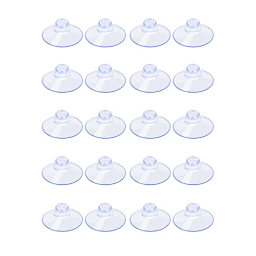 AQUANEAT 20 Packs Suction Cups 1.2 Inch Clear Sucker Pads Without Hook for Glass Home Organization Decoration