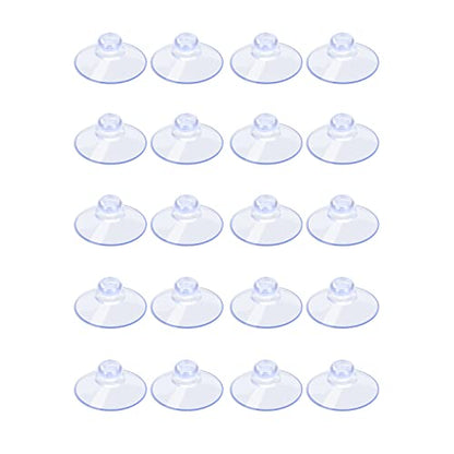AQUANEAT 20 Packs Suction Cups 1.2 Inch Clear Sucker Pads Without Hook for Glass Home Organization Decoration