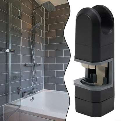 Adjustable Shower Head Holder for Slide Bar, 15-30MM O.D. Rail Head Bracket Holder for Slide Bar Slider Clamp Bathroom Replacement 360 Degree Rotation Sprayer Holder(Black)