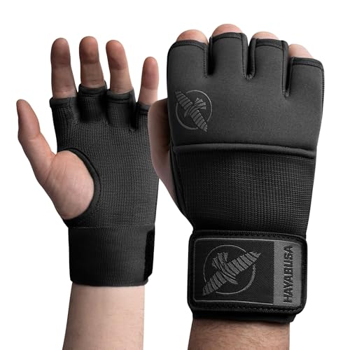 Hayabusa Deluxe Quick Wraps for Men and Women - Boxing & Martial Arts Hand Wraps - color: Black, size: Large