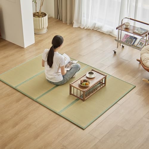 Natural Rush Grass Floor Tatami Mat,Full XL, 83" x 55" x 0.5" - size: 4'7" x 6'11"