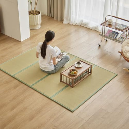 Natural Rush Grass Floor Tatami Mat,Full XL, 83" x 55" x 0.5" - size: 4'7" x 6'11"