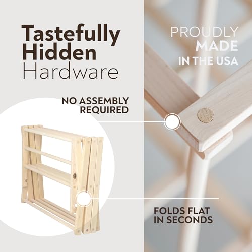 Pennsylvania Woodworks Premium American Maple Clothes Drying Rack - Handcrafted in Pennsylvania - Solid Wood Construction, Collapsible, Eco-Friendly Laundry Solution (Large) - color: Large | Flat Top