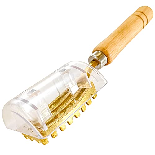 YAMASAN KYOTO UJI Fish Scale Remover with Box with Brass Serrated Sawtooth and Wooden Handles from Tsubame-Sanjo, Japan
