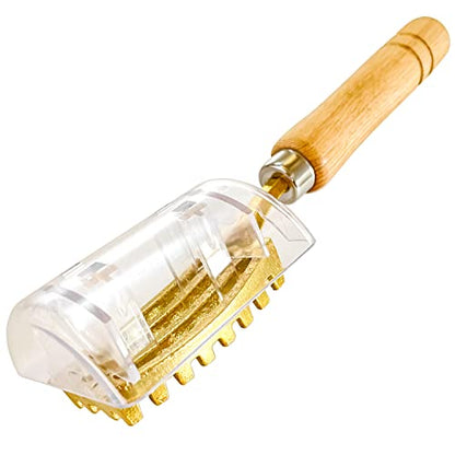 YAMASAN KYOTO UJI Fish Scale Remover with Box with Brass Serrated Sawtooth and Wooden Handles from Tsubame-Sanjo, Japan