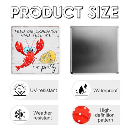 Seafood Party Decorations Shrimp Boil Party Supplies Funny Quotes Gifts To Crawfish Lovers 8×8 Inches Metal Sign - color: Pretty