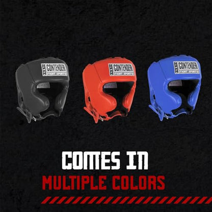 Contender Fight Sports Competition Boxing Muay Thai MMA Sparring Head Protection Headgear with Cheeks - color: Black, size: Medium (New)