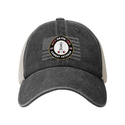 United States National Guard Afghanistan Combat Veteran Cowboy Hat Trucker Mesh Baseball Cap: Comfortable & Sturdy Headwear for Outdoor Black69