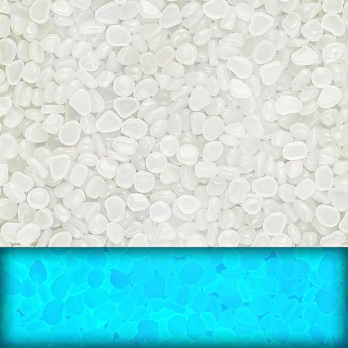 400pcs Glow in the Dark Rocks for Outdoor Garden & Aquarium – White Luminous Stones for Landscaping, Pathway, Patio, Driveway, Walkway, Fish Tank, Plant Pots - color: White
