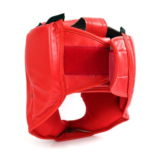 Kickboxing Headgear PU Leather MMA Sparring Helmet with Thick Foam Padding Full Coverage for Boxing Martial Arts Comfortable Adjustable Closure Lock Holes for Good Ventilation L