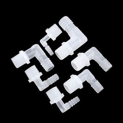 Hose Barb Fitting Elbow 1/2" Hose Barb x 3/8 Male NPT Barbed Adapter for Fuel Gas Liquid Air (Pack of 5) - size: 1/2" Hose Barb x 3/8 Male