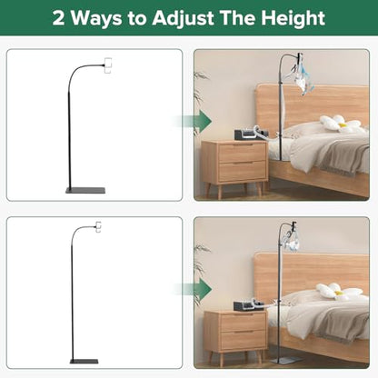 CPAP Hose Holder for Bedside - All-Metal Stand with Aluminum Hook | NoWall Drilling | Fits ResMed/Philips/AirSense Tubing | Helps Keep Hose Clean &Tangle-Free