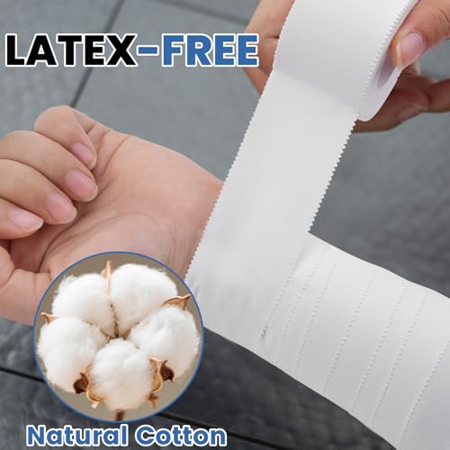 NUITPY 8 Pack Athletic Tape, White Sports Tape, Easy Tear Wrist Tape, Strong Adhesion Tapes for Boxing, Gymnastics, Hockey, Soccer, Lacrosse and First Aid(1.5in x 184ft Total) - color: White-8 Rolls