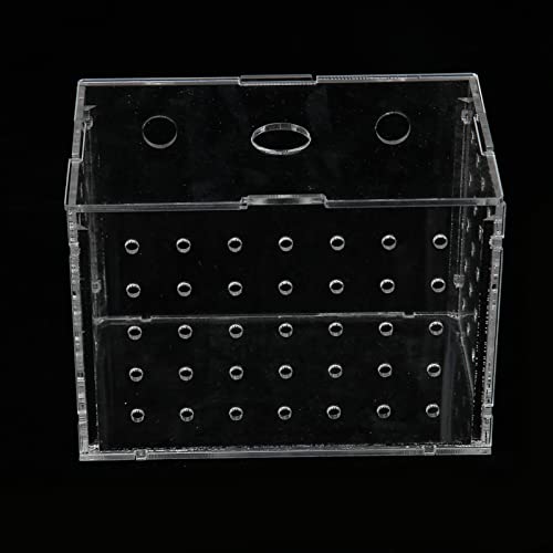 Fish Breeder Box, Aquarium Fish Breeding Box, High Transparency Acrylic Hatchery Incubator Tank with Suction Cups for Baby Fish Shrimp Clownfish Isolation and Rearing (9 * 6 * 7CM) - size: 9*6*7CM