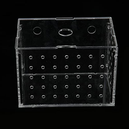 Fish Breeder Box, Aquarium Fish Breeding Box, High Transparency Acrylic Hatchery Incubator Tank with Suction Cups for Baby Fish Shrimp Clownfish Isolation and Rearing (9 * 6 * 7CM)