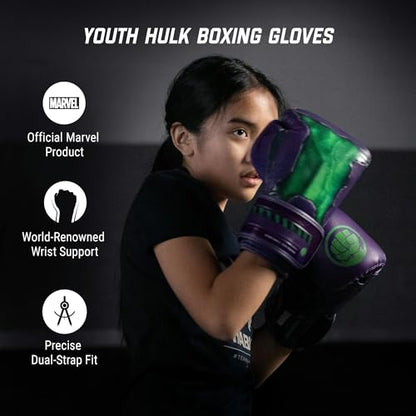 Hayabusa Marvel Hero Elite Boxing Gloves | Sparring and Training, Muay Thai Kickboxing, Fight Ready, Licensed Design, Padded Knuckle, 10oz 12oz 16oz, Men and Women - color: Hulk, size: 10oz