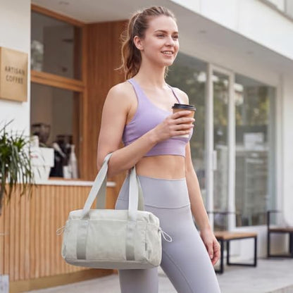 G4Free 14 Inch Mini Small Gym Bag for Women - color: Beige