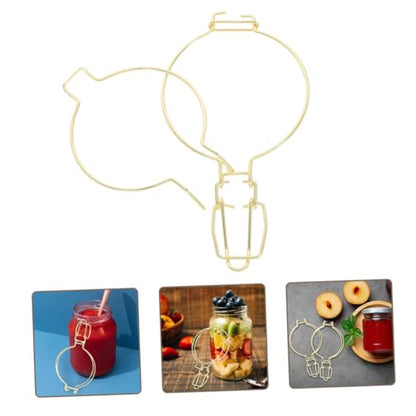 2pcs Stainless Steel Spring Buckle Clips for Glass Jars, Wire Clamps for Canning Jars with Easy to Use Versatile Application, for Kitchen and Restaurant Storage