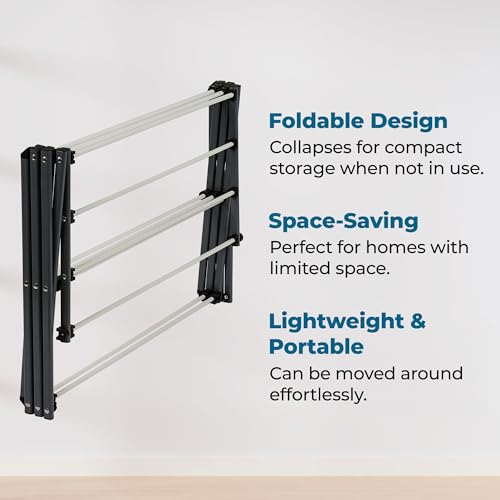 Honey-Can-Do 6-Tier Collapsible Steel Clothes Drying Rack, 24 ft, White - color: White / Siver, size: 29" W