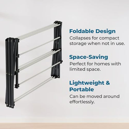 Honey-Can-Do 6-Tier Collapsible Steel Clothes Drying Rack, 24 ft, White - color: White / Siver, size: 29" W