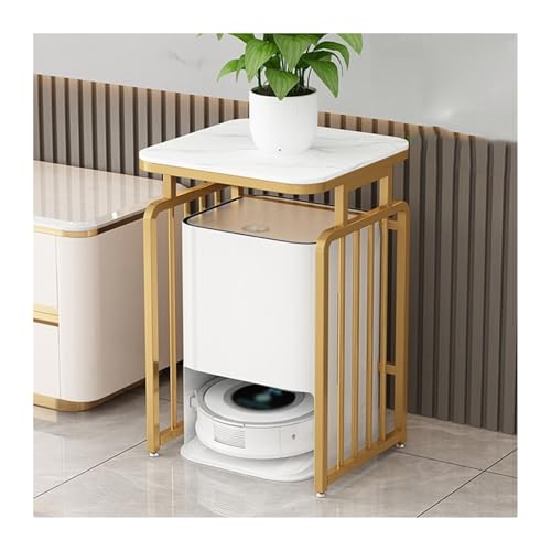 Sweeper Robot Storage Cabinet Sweeping Robot Shelf Storage Cabinet Multifunctional Drinking Fountain Shelf Fish Tank Cabinet Coffee Table Shelf Sweeper Organizer(Gold,60x40x65cm) - color: Gold, size: 60x40x65cm