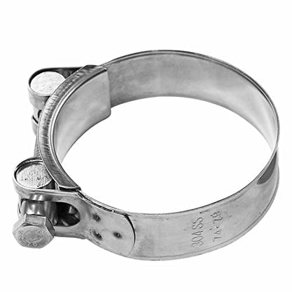 AKIHISA T-Bolt Hose Clamp,68-73mm OD Range 304 Stainless Steel Pipe Strap Clamp, Adjustable Heavy Duty Tube Clamp (2Pack, 2.68" to 2.87") - size: 68-73mm 2pack