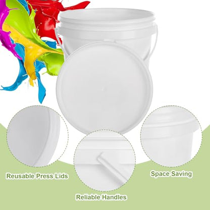 2 Pack Paint Bucket for Painting Plastic 2 Quart Paint Cans Touch Up Paint Containers with Lids & Handles 1/2 Gallon Paint Can Paint Storage Containers Empty Paint Cans Paint Pail for Leftover