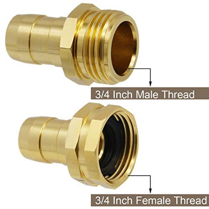 Garden Hose Repair Connector with Clamps, Male and Female Garden Hose Fitting, 3 Set