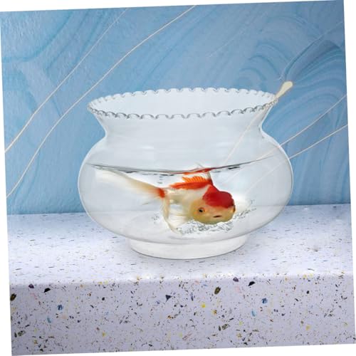 DECHOUS Round Aquarium Versatile Fish Bowl for Betta Fish Turtles for Home Decor Hydroponic Display Compact Desktop Centerpiece Easy Maintenance