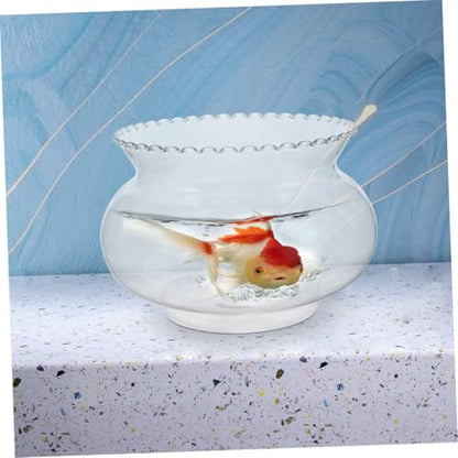 DECHOUS Round Aquarium Versatile Fish Bowl for Betta Fish Turtles for Home Decor Hydroponic Display Compact Desktop Centerpiece Easy Maintenance