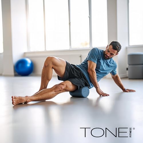 TONE Fitness Firm High-Density Foam Roller for Exercise, Massage & Recovery - color: Black, size: 12 Inch
