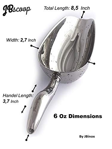 JBscoop Ice scoop, Small Metal Food Candy Scoop for Kitchen Bar Party Wedding – 6 Ounces, 8.5 Inch - size: 6 oz