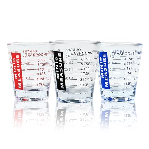 New Talent plastic Measuring cup Shot Glass set of 3pcs, Shot Glasses Measuring cup, 26-Incremental Measurement 1oz, 6 Tsp, 2 Tbs, 30ml