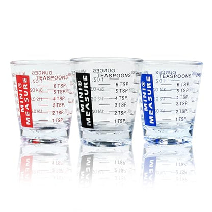 New Talent plastic Measuring cup Shot Glass set of 3pcs, Shot Glasses Measuring cup, 26-Incremental Measurement 1oz, 6 Tsp, 2 Tbs, 30ml