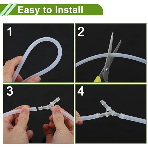 Plastic Hose Barb Fitting 3/32" x 1/8" x 3/32" Tee Type Fitting PP 4 Pcs