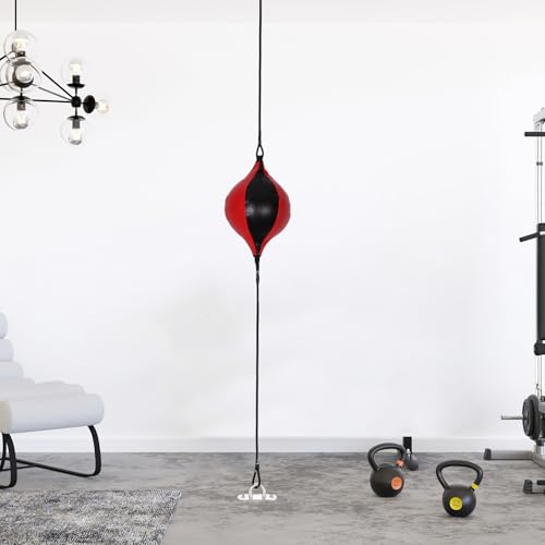 Double End Boxing Speed Ball PU Punching Ball for Reflex and Eye Coordination Training Portable Hanging Training Equipment for Home and Gym Fitness