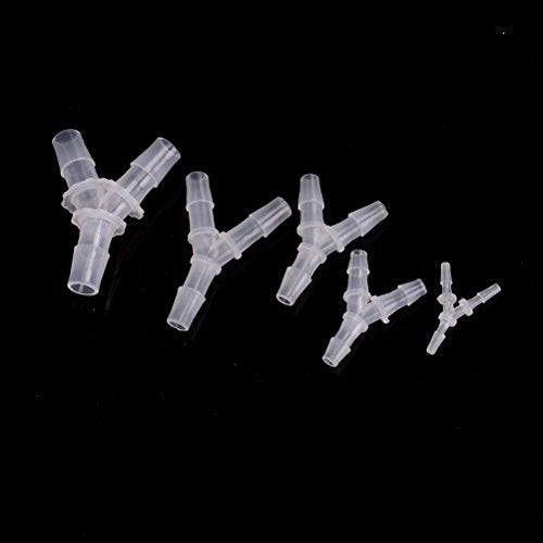 Plastic Barb Equal Y Tee 5/32" hose ID Polypropylene pipe connectors Plastic Joint Splicer Mender Adapter Union Boat Water Air Aquarium O2 Fuel (pack of 3) - size: 5/32 Inch, style: Pack of 3