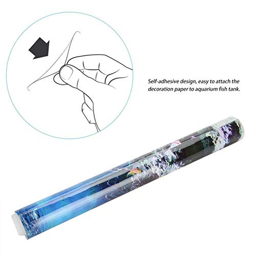 Keenso PVC Adhesive Aquarium Fish Background Poster,Landscape Wallpaper Painting Sticker Decor, PVC Adhesive 3D Underwater Backdrop Poster Aquarium Wallpaper (91 * 50cm) - size: 91*50cm