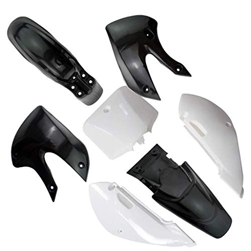 Replacement Plastic Fuel Kit & Gas Tank with Petcock & Cap For KLX110 KX65 DRZ110 Suzuki KLX KX DRZ 65 110 (4Black+3White) - color: 4Black+3White