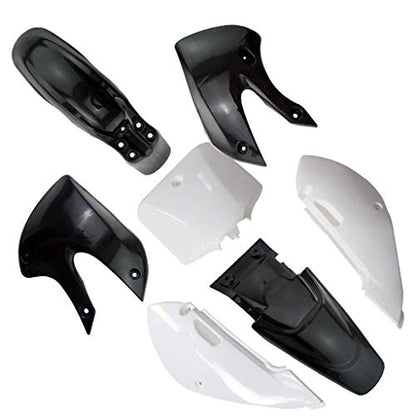 Replacement Plastic Fuel Kit & Gas Tank with Petcock & Cap For KLX110 KX65 DRZ110 Suzuki KLX KX DRZ 65 110 (4Black+3White) - color: 4Black+3White