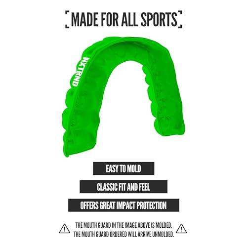 2 Pack Nxtrnd Classic Mouthguard, Custom Fit Sports Mouthpiece for Football, Boxing, MMA, Basketball, Hockey, Lacrosse, Youth & Adult (Green) - color: Green