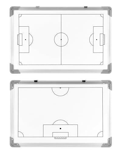 QWORK Double-Sided Tactical Soccer Coaching Board, Magnetic Soccer Coaching Board, Aluminum Frame, Complete Accessories Set