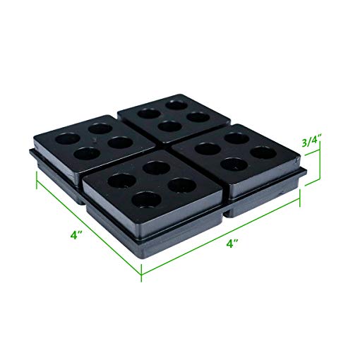 Anti Vibration Rubber Pads, 4" X 4" X 3/4" Heavy Duty Waffle Vibration Isolation Pad for HVAC, Air Compressor, Washer and Dryer, Air Conditioner Units, 4 Pack