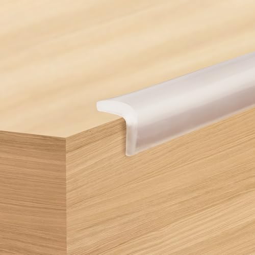 Ultra-Soft Silicone Edge Guards for Baby Proofing,Edge Protector 100% Silicone,Pre-Taped Adhesive Corner Protectors,Clear Child-Safe Table & Furniture Bumpers (1cmx1m)