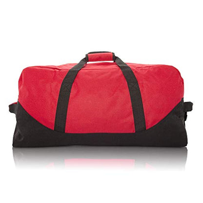 DALIX 25" Big Adventure Large Gym Sports Duffle Bag (Black Grey Navy Blue Red Camo) - color: Red