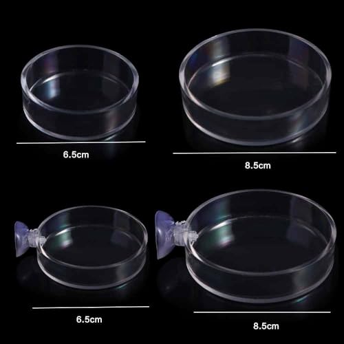 Shrimp Food Box, Round/Square Practical Fish Feeding Bowl, Acrylic Transparent Aquarium Accessories Fish Feeding Dish Shrimp Food Feeding Circle(D)