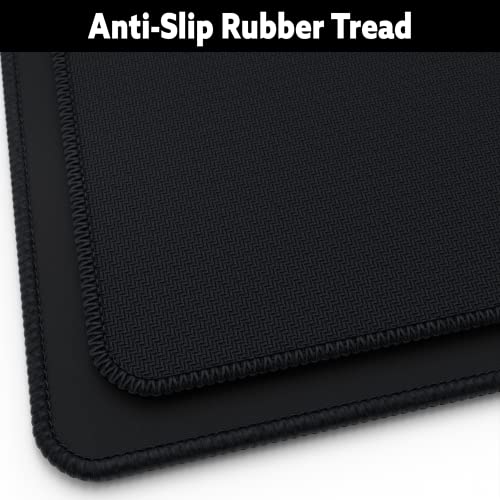 Gamer Boss - Gaming Mouse Pad - 18 x 16 Inches - 4mm Thick with Stitched Edges, Non-Slip Rubber Base, Premium Cloth Mousepad, Desk Mat for Laptop, Keyboard, Computer & PC (Medium, Black) - color: Black, size: 18" x 16"